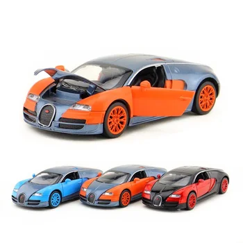 1:32 Masto/Diecast Modelis/Bugatti veyron Super Sport Žaislas/Garso ir Šviesos/Vaikų dovana/Švietimo Surinkimo/Traukti atgal, Automobilių