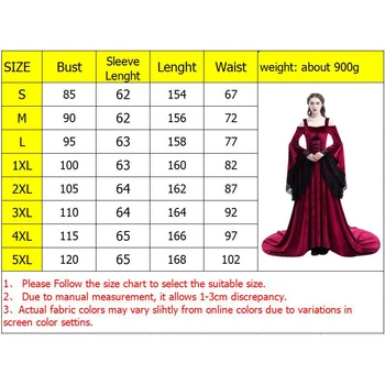 S-XXXXXL Renesanso princesė gotikos stebėjimo suknelė cosplay kostiumų viduramžių vintage suknelė moterų drabužius, plius dydis