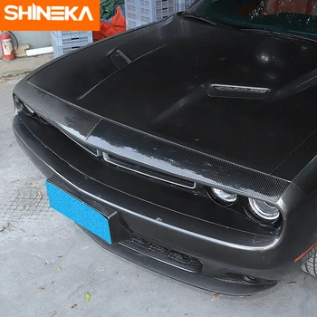 SHINEKA Anglies Pluošto Lipdukai Dodge Challenger Automobilį iš Priekio Variklio Gaubtas Apdaila Skydelio Dangtelį Dodge Challenger+
