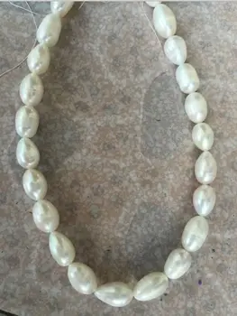 Elegantiškas baroko 12-13mm pietų jūros white pearl necklace18inch