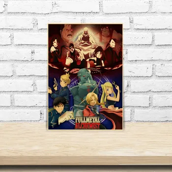 Fullmetal Alchemist Plakatas Derliaus Japonų Anime Plakatai HD Spausdina Nuotraukas, Namų Dekoro Kambarį Baras, Kavinė Sienų Tapyba