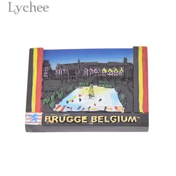 Ličiai, Amerikos Vėliava Belgijos Briugės Holivudo Šaldytuvas Magnetas Kūrybos Kraštovaizdį Šaldytuvas Dekoro Kelionių Suvenyrų Virtuvės Puošmena