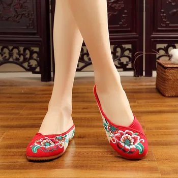 Marlisasa Zapatos De Mujer Moterų Lengvas Patogus Raudona Gėlių Butas Batai Moteriška Namams Ir Ne Šlepetės Mielas Batai F2228