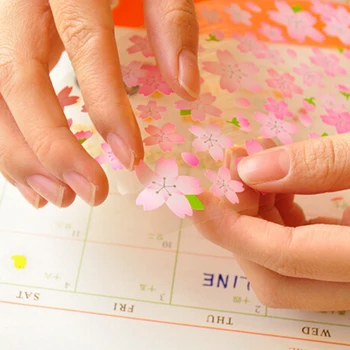 Japonija stiliaus sakura rytų cherry blossom dienoraštis deco scrapbooking PVC medžiagos, kvapų ir aplinkosaugos ¾enklelis Memo Pad Lipdukai 1sheet