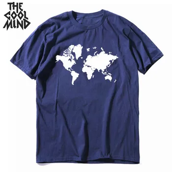 Kokybės vasarą prarasti medvilnės pasaulio žemėlapio spausdinimo vyrų marškinėliai atsitiktinis palaidų vyrų t-shirt cool megzti vyrų marškinėlius vyrai tee marškinėliai