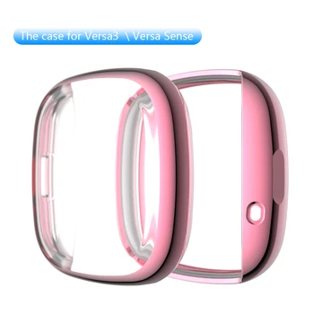TPU Išmaniųjų Laikrodžių Apyrankės Rėmo Mados Ciferblatas Laikrodis Pateikti Fitbit Versa 3/Fitbit Prasme Bamperis Atveju Apvalkalas