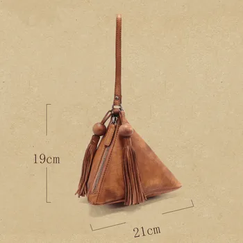 Moterų Rankinės Šviesą atsitiktinis mados pirmas sluoksnis karvės odos odos trikampis maišelį moterų nešiojamas krepšys mobiliojo telefono rankų darbo rankinės