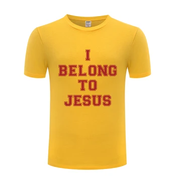 Aš Priklausau Jėzaus Juokinga Kūrybos Naujovė vyriški T-Shirt Marškinėliai Vyrams 2018 Naujas Trumpas Rankovės O Kaklo Medvilnės Atsitiktinis Viršų Tee