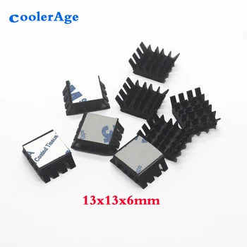 CoolerAge 10 x Aliuminio Aušinimo VNT 13x13x6MM Chipset Šilumos Kriaukle RAM Radiatorių Aušintuvo Heatsink