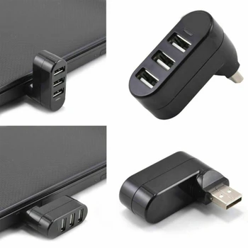 3 Port USB 2.0 Mini Pasukti Splitter Adapteris Centru Ne Vairuotojas PC Nešiojamas Kompiuteris