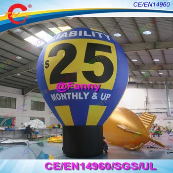 6m/20ft logotipą spausdinimo milžinišką pripučiamą žemės balionas reklamos,laisvo oro pūtimo ir nemokama skrydžių pristatymas iki durų