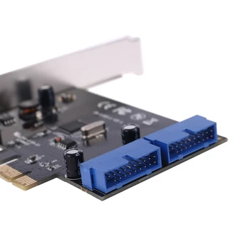 VL805 Chipset PCI Express Dual 20pin USB 3.0 Valdiklio plokštė PCI-e Adapterį T3LB