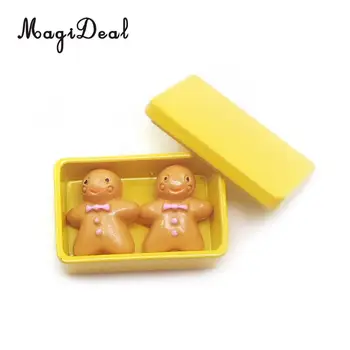 MagiDeal Puikus 1:12 Lėlių Miniatiūros Virtuvės Reikmenys Sausainių Dėžutė su 2 Gabalus Slapukus