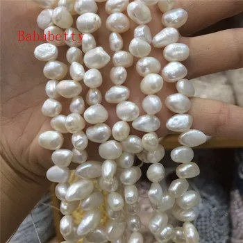 Natūralūs gėlo vandens baltas daugiaspalvis pink pearl 7-8MM netaisyklingos formos prarasti karoliukai 14