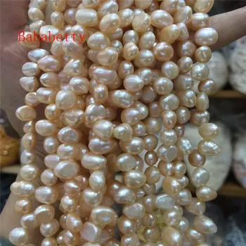 Natūralūs gėlo vandens baltas daugiaspalvis pink pearl 7-8MM netaisyklingos formos prarasti karoliukai 14