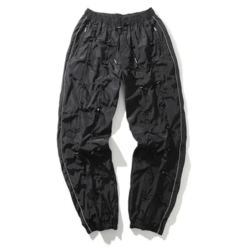 Aolamegs Vyrų Kelnės Multi-Sutraukiamas Užtrauktuku Kišenės Sweatpants Elastinga Juosmens Pieštuku Kelnės High Street Style Hipster Streetwear
