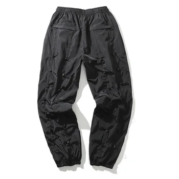 Aolamegs Vyrų Kelnės Multi-Sutraukiamas Užtrauktuku Kišenės Sweatpants Elastinga Juosmens Pieštuku Kelnės High Street Style Hipster Streetwear
