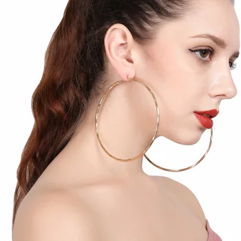 Papuošalai asmenybės originalus street snap auskarai geometrinis perdėti metalo auskarai a įsipareigoja ausies žiedas
