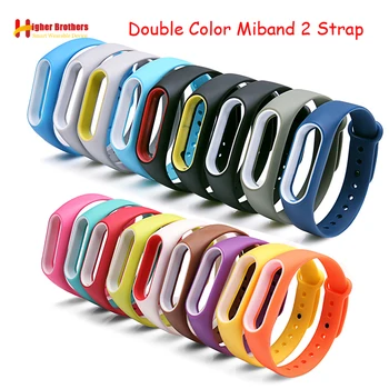 Dviejų spalvų mi band 2 priedai pulseira miband 2 dirželio pakeitimo silikono wriststrap už xiaomi mi2 smart apyrankė
