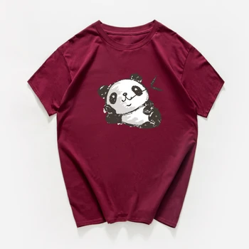Kawaii drabužiai, marškinėliai moterims 2020 metų Vasaros korėjos moterų drabužius, vintage Panda Print moteris marškinėliai Medvilnė, negabaritinių marškinėliai