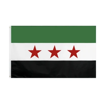 WN 60X90 90X150cm Siriją Sirijos Arabų Respublikos Trijų Žvaigždžių Vėliavos Banner Kabinti Apdaila