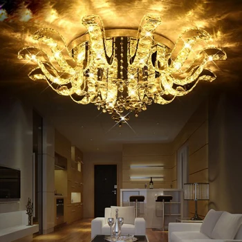 Kambarį lempos apvalios modernus minimalistinis LED kristalų lempos restoranas lempos, lubų lempa kūrybos gėlių vestuvių kambarys meistras