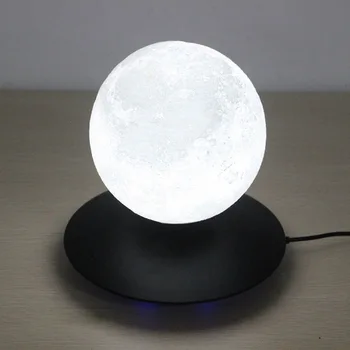 Magnetinio Pakelti Mėnulio Lempos 3D Spausdinimo Maglev Pakabos LED Mėnulio Lempos Plūduriuojantis Miegamasis Stalo Lempa Namų Dekoro Dovana Naktį Šviesos