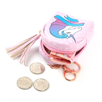 Stouge 1PC Animacinių filmų Flamingo Monetų Piniginės Moterys Mažos Piniginės Ponios Pakeisti Piniginės Mini 