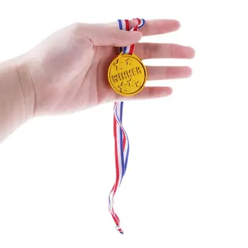 12Pcs Plastiko Aukso Tonas Nugalėtojas Apdovanojimo Medaliai, Mokykliniai Reikmenys Vaikams Žaislas Foto Rekvizitai