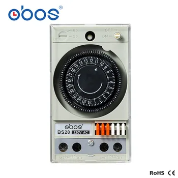 OBOS prekės 110V~240V mechaninė, tipas 24 valandų laikmatis su 48 kartus on/off per dieną min laiko intervalas 30 min