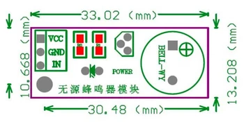 5vnt ST042 5V buzzer / pasyvus garso modulis / muzikos garso modulis / impulso signalo valdymas