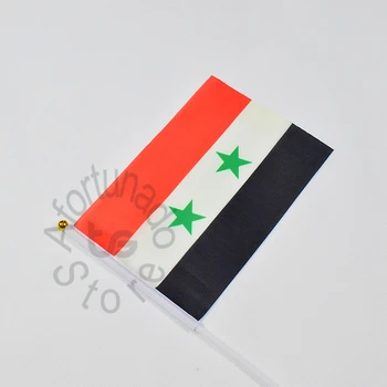 Sirijos 14*21cm vėliavos Banner vertus garbanojimo Nacionalinės vėliavos Namų Puošybai vėliavos banner