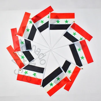 Sirijos 14*21cm vėliavos Banner vertus garbanojimo Nacionalinės vėliavos Namų Puošybai vėliavos banner