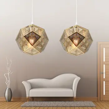 Šiuolaikinės šviestuvo Šviesos vieno Galvų Kabo Žibintus, Gyvenamasis Kambarys su virtuvės Dizainas, Vintage Reguliuoti gabaritinį aukso Lempos Pritemdomi