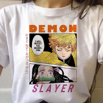 Demonas Ašmenys T-shirt Estetinės Mados 2020 Metų Vasaros T-shirt Ladies Harajuku Kawaii Demon Slayer Įdomus T-shirt