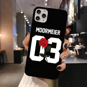 Payton Moormeier juoda Atveju iPhone12 X XR XS 11 Pro MAX 7 8 Plus SE 2020 m. Išaugo Gėlė, Oda Jaučiasi Minkšta Korpuso Telefono Galinį Dangtelį