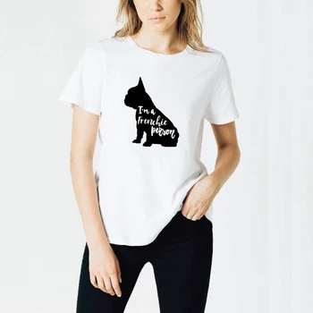 2020 metų Vasaros Šuniuką, aš esu prancūzijos monograma grafinis T-shirt moterų mados gatvė mielas apranga harajuku moteris tshirts grafinis tee