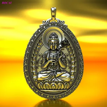 BOCAI S999 sterlingas sidabro pakabukas aštuonių anulet Globėjas buda Avalokitešvara Tailando sidabro amatų populiarus vyrų pakabukas