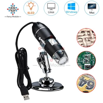 Diymore Nešiojamas USB Skaitmeninis Mikroskopas 500x/1000x/1600x Didinimo Endoskopą su 8 Led Laikiklis, skirtas Mac/Lange/Linux