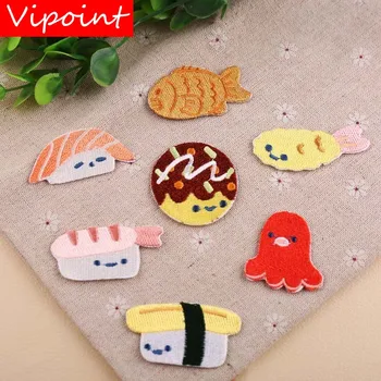 VIPOINT siuvinėjimo suši pleistrai maisto produktų dėmės emblemos aplikacijos lopai drabužių YX-195