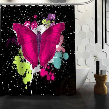 Geriausia Gražus Paprotys Magija Butterfly Dušo Užuolaidos Vonios Užuolaidų Vandeniui Audinio Vonios didesnio DYDŽIO WJY#74