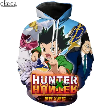 HX Japonų Anime Hunter X Hunter 3D Spausdinimo Hoodie Harajuku Sportiniai, Laisvalaikio Streetwear Vyrai Moterys Unisex Bliuzono Viršūnės
