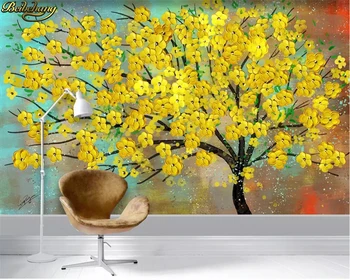 Beibehang Pasirinktinius nuotraukų 3d tapetai, freskos šiuolaikinio abstraktaus turtingas medžio aliejaus tapyba fone sienų tapybą sienų dokumentai namų dekoro