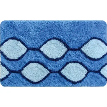 Vonios kilimėlis, 50*80 cm, akrilas, lenktų linijų, mėlyna, iddis, 400a580i12