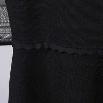 Naujų 2020 m. rudenį moterys dizaineris perlai duobute megzti megztinis suknelė be rankovių-line elegantiška rausvos spalvos juoda prabangos prekės suknelės