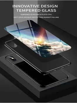 Star serijos grūdintas stiklas telefono dėklas Skirtas iphone 11 pro MAX atvejais, iphone, SE 2020 plus galinį dangtelį