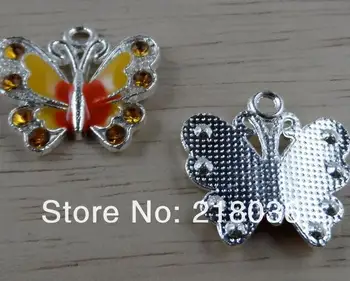 Emalio Crystal Butterfly Pakabukai Pakabučiai Derliaus Silvers Papuošalai Padaryti Išvadas Apyrankės 
