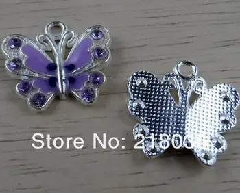 Emalio Crystal Butterfly Pakabukai Pakabučiai Derliaus Silvers Papuošalai Padaryti Išvadas Apyrankės 