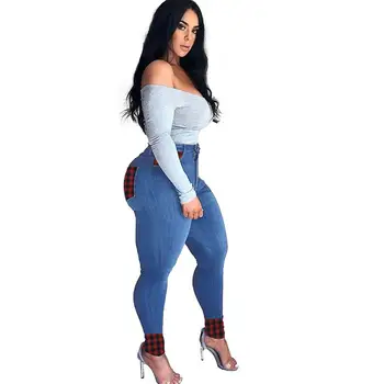Hip-hop ponios džinsus aukštu juosmeniu džinsai atsitiktinis kelnės karšto pardavimo džinsai manžetai kelnės slim džinsai moterims susiuvimo kelnės
