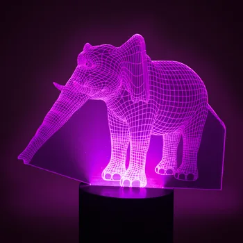 2018 Naujas 7 Spalvų Keitimas Naktį LED Šviesos Namų Puošybai Dramblys Gyvūnų Dekoro Lempa USB Įkrovimo Gimtadienio Dovana Šviesos -TN